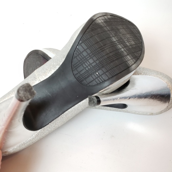 Rampage Silver glitter peep toe platform heels, 8. - Picture 5 of 7